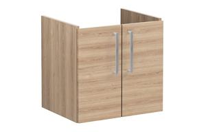 VitrA Root Flat 60cm 2 Door Wall Hung Washbasin Unit - Natural Oak